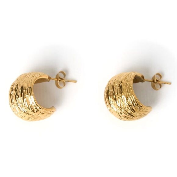 Elegant Gold hoop Earrings M436 - Picture 1 of 6
